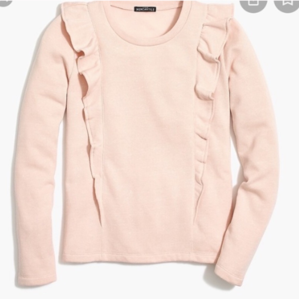 J.Crew Factory Pink Ruffle Sweatshirt Pullover
